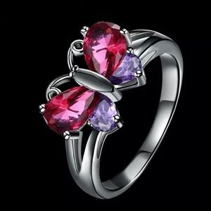 NIP-Women’s Size 6 Butterfly Amethyst Sapphire Ring